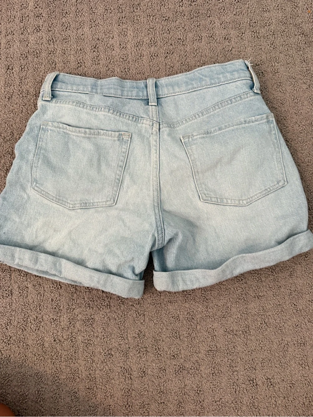 Old Navy Light Blue Denim Roll-Cuff Kids Shorts